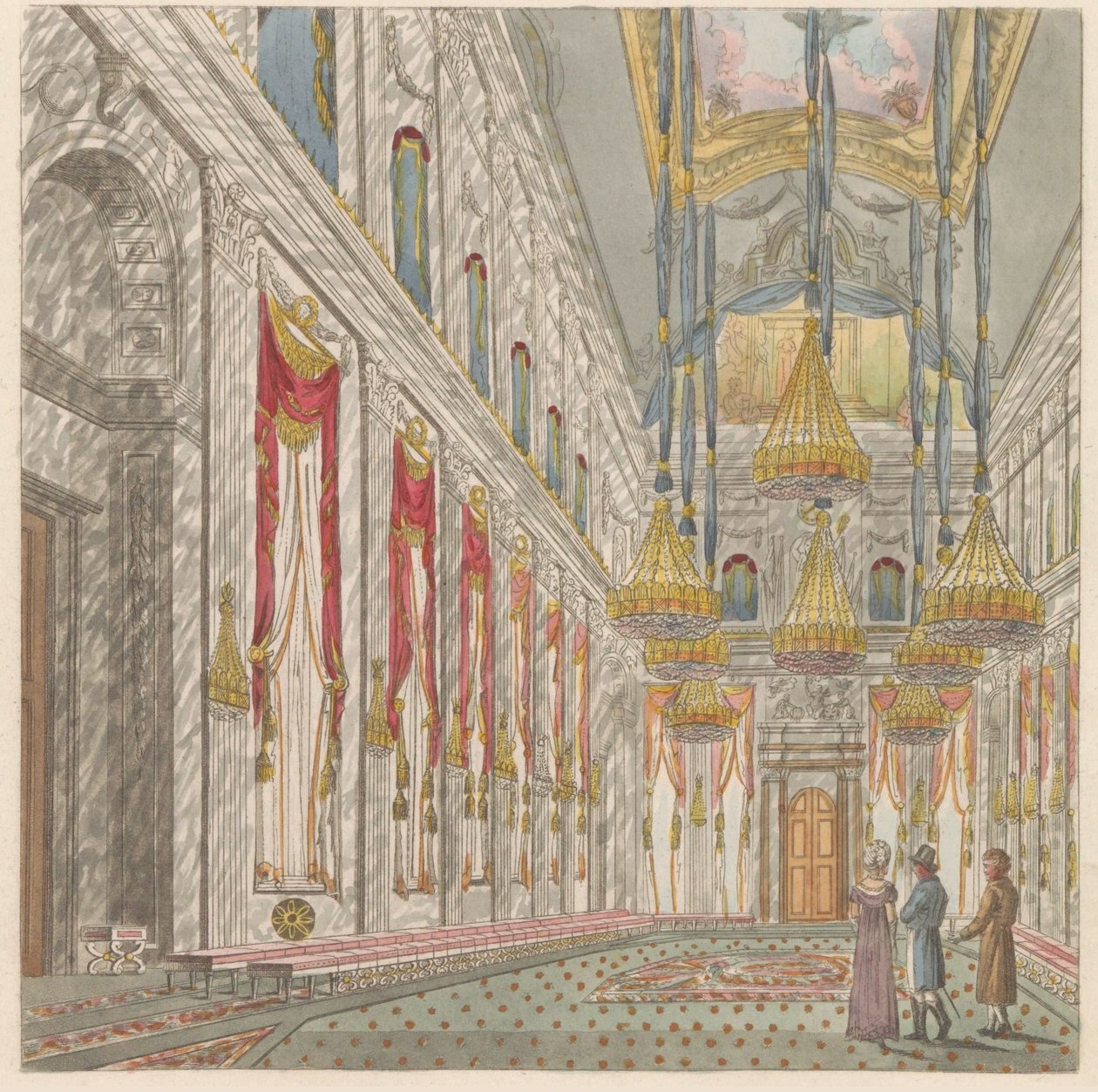 داخل القصر الملكي في ساحة السد ، 1810-1813 Vue de l