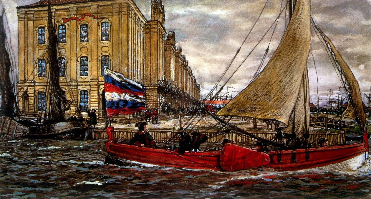 قارب في المرفأ 1906 (لوحة) بواسطة Evgeni Evgenievitch Lanceray
