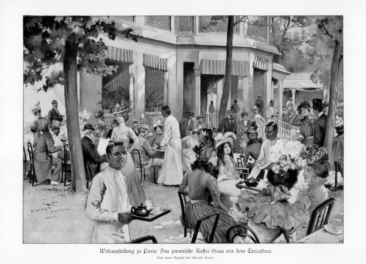 بيت القهوة الجاوي ، تروكاديرو ، معرض باريس العالمي ، 1889 ، 1900. بواسطة ايوالد تيل