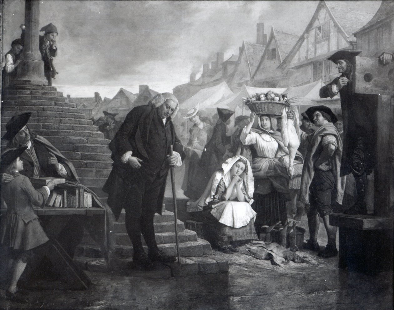 دكتور جونسون يقوم بعمل التكفير عن الذنب في سوق Uttoxeter ، 1869 بواسطة آير كرو