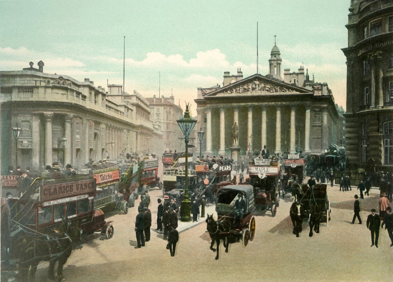 The Royal Exchange and Bank of England، c1900s. بواسطة أير وسبوتيسوود