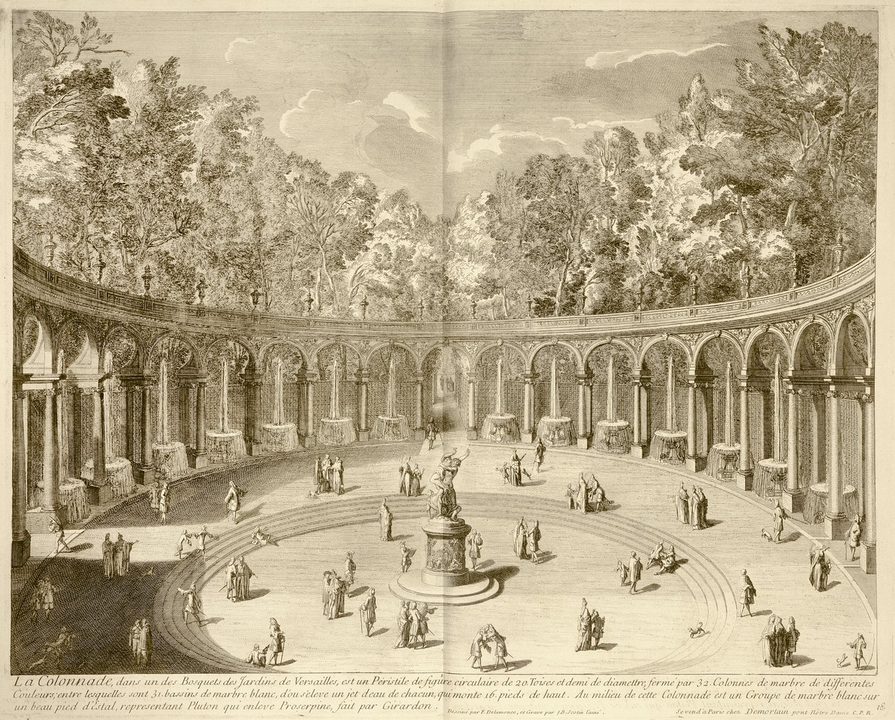 الأعمدة ، فرساي ، حوالي عام 1715 (نقش) بواسطة F. (بعد) Delamonce