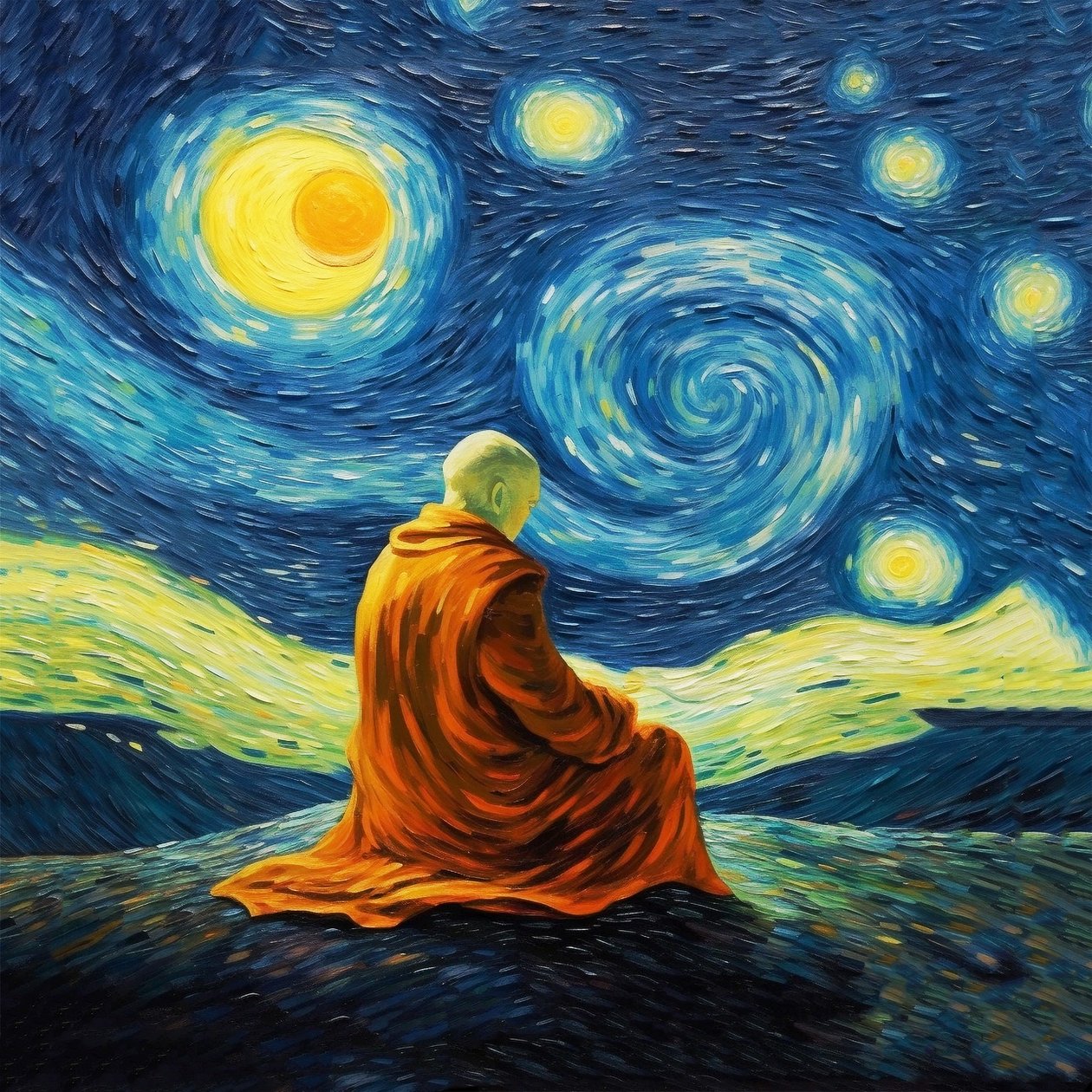مطبوعات فنية للتأمل اليوجا، طراز فان جوخ، ملصقات Zen Art للبيع بواسطة فشتالي عبد الرحيم