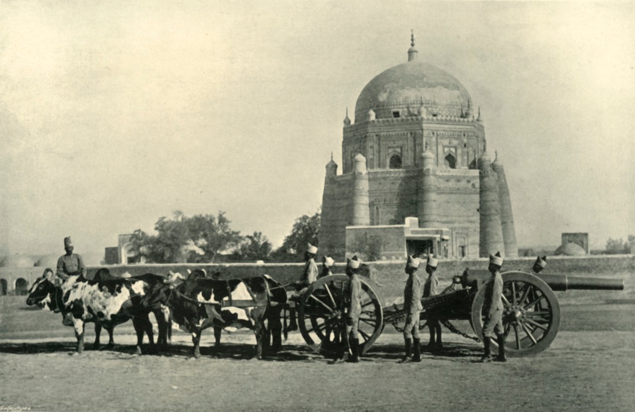 مدفعية حامية هندية مع بطارية ثقيلة 40 ق. معدات ML - طلب الحفر كاكي ، 1901. بواسطة F. Bremner