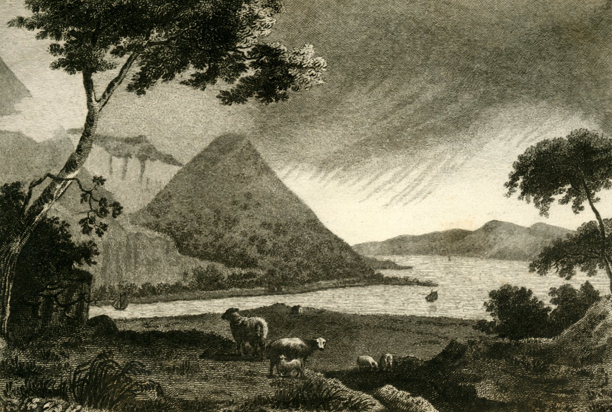 "View at the Ferry of Ballyhulish" ، أواخر القرن الثامن عشر بواسطة F كاري