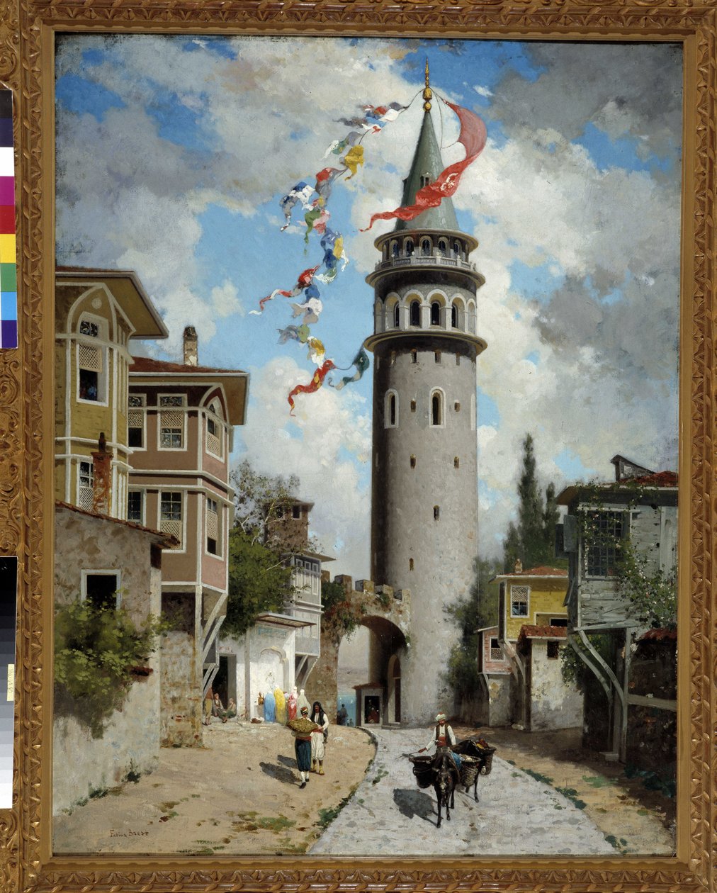 منظر لبرج غلطة في القسطنطينية. لوحة لفابيوس بريست (1823-1900). إشارة إلزامية: مجموعة مؤسسة التحيات دي بروفانس، مرسيليا بواسطة فابيوس بريست