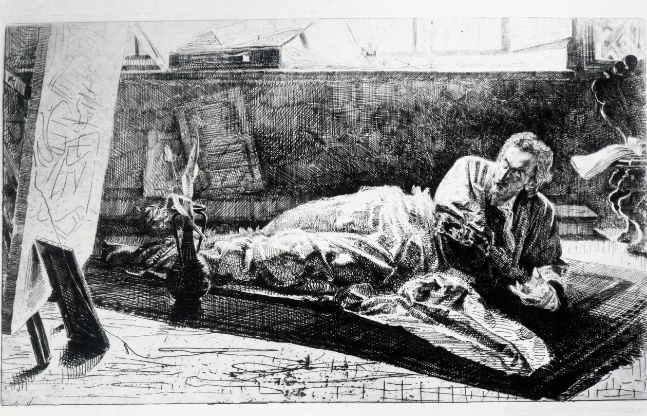 Carthusian or At the Charterhouse of Pavia (etching) بواسطة فيديريكو فاروفيني