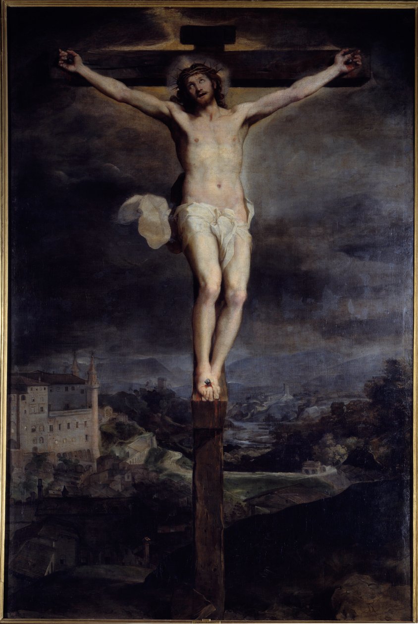 المسيح على الصليب لوحة لفيدريكو باروتشي (باروتشيو) (1526 / 35-1612) يسمى باروش 1604 صن. 3،74x2،46 م مدريد ، متحف برادو بواسطة Federico Fiori Barocci أو Baroccio