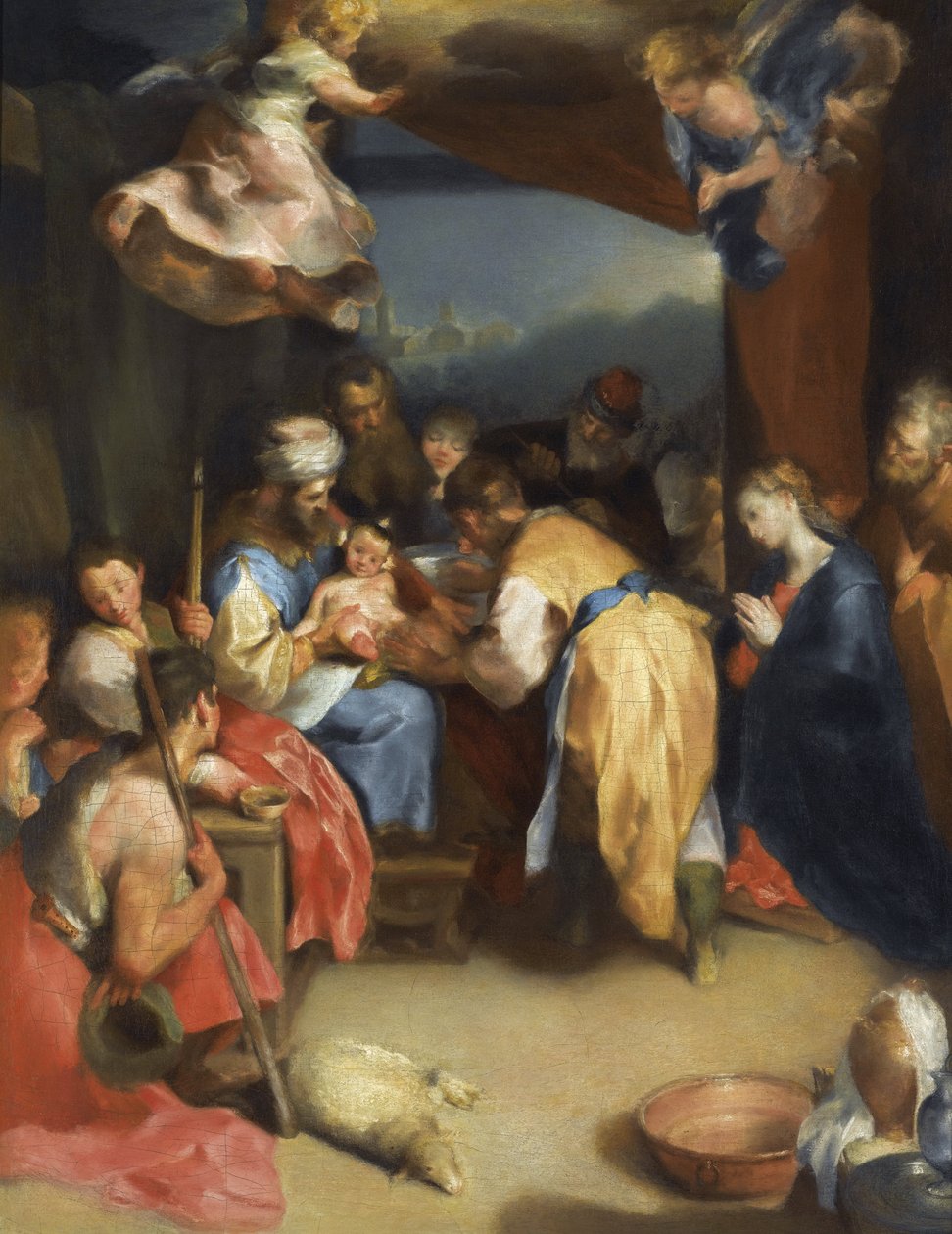 Circoncision de Jesus - ختان المسيح - Barocci ، Federigo (1528-1612) - زيت على قماش - 81،8x63،7 - مجموعة خاصة بواسطة Federico Fiori Barocci أو Baroccio