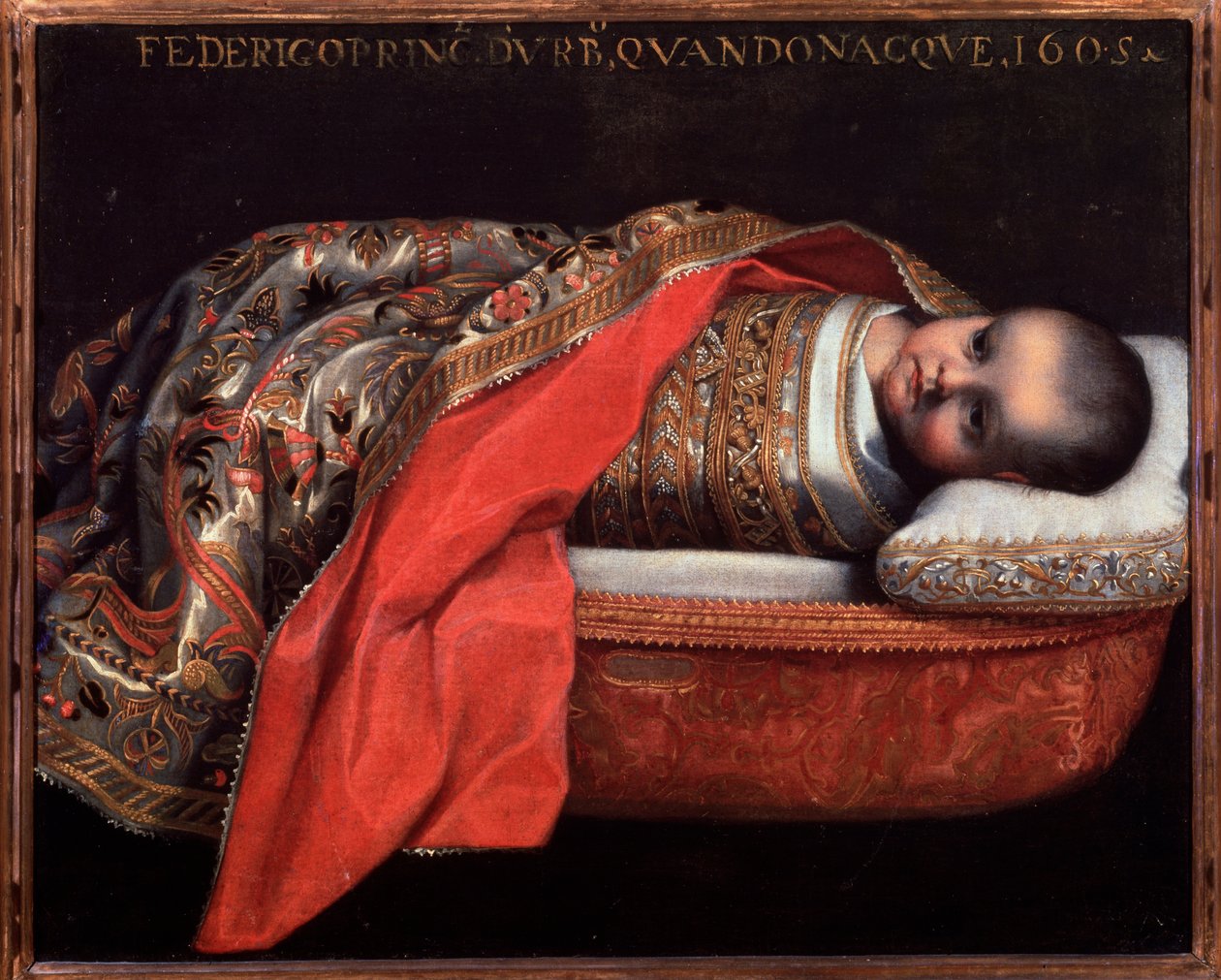 Portrait of Federico Ubaldo della Rovere, Duke of Urbino (infant) - Painting بواسطة Federico Fiori Barocci أو Baroccio