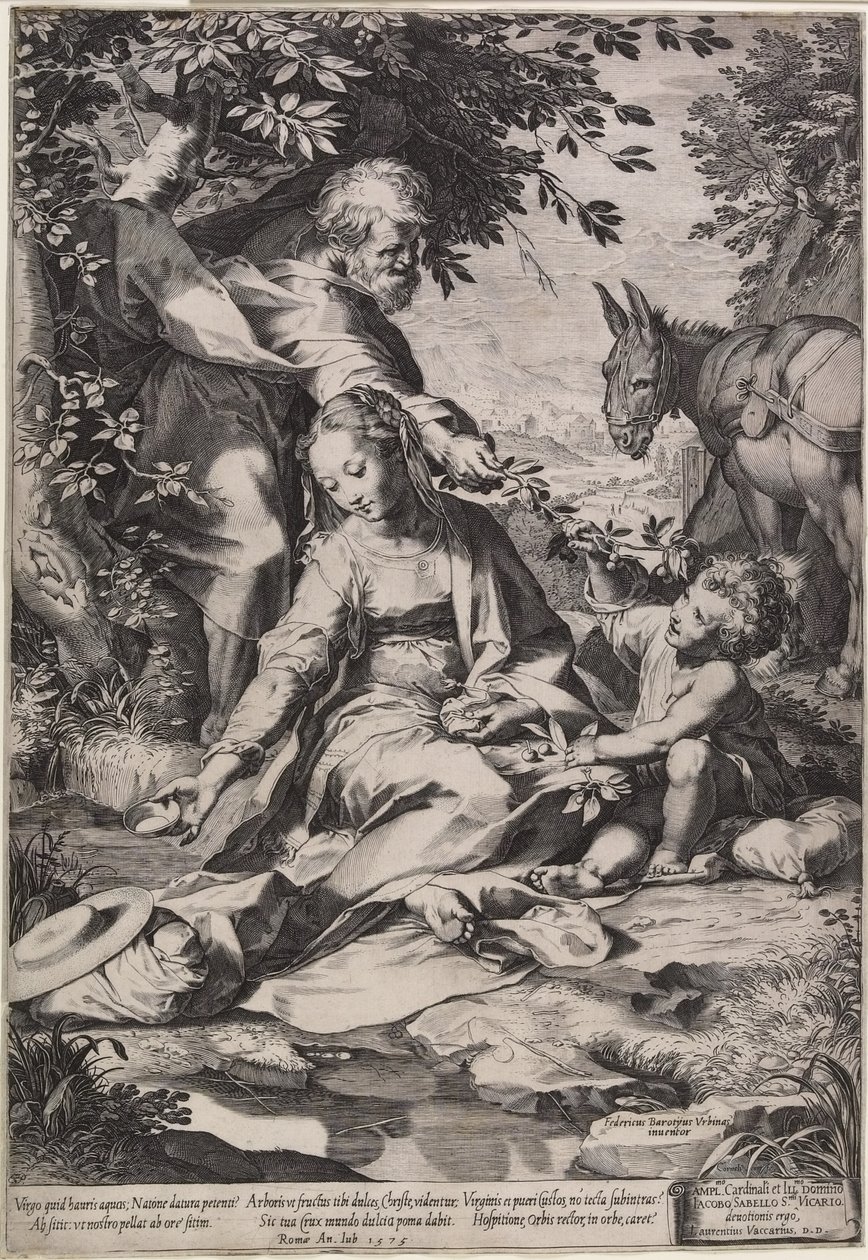الباقي على العودة من مصر ، نقش كورنيليس كورت ، 1575 بواسطة Federico Fiori Barocci أو Baroccio