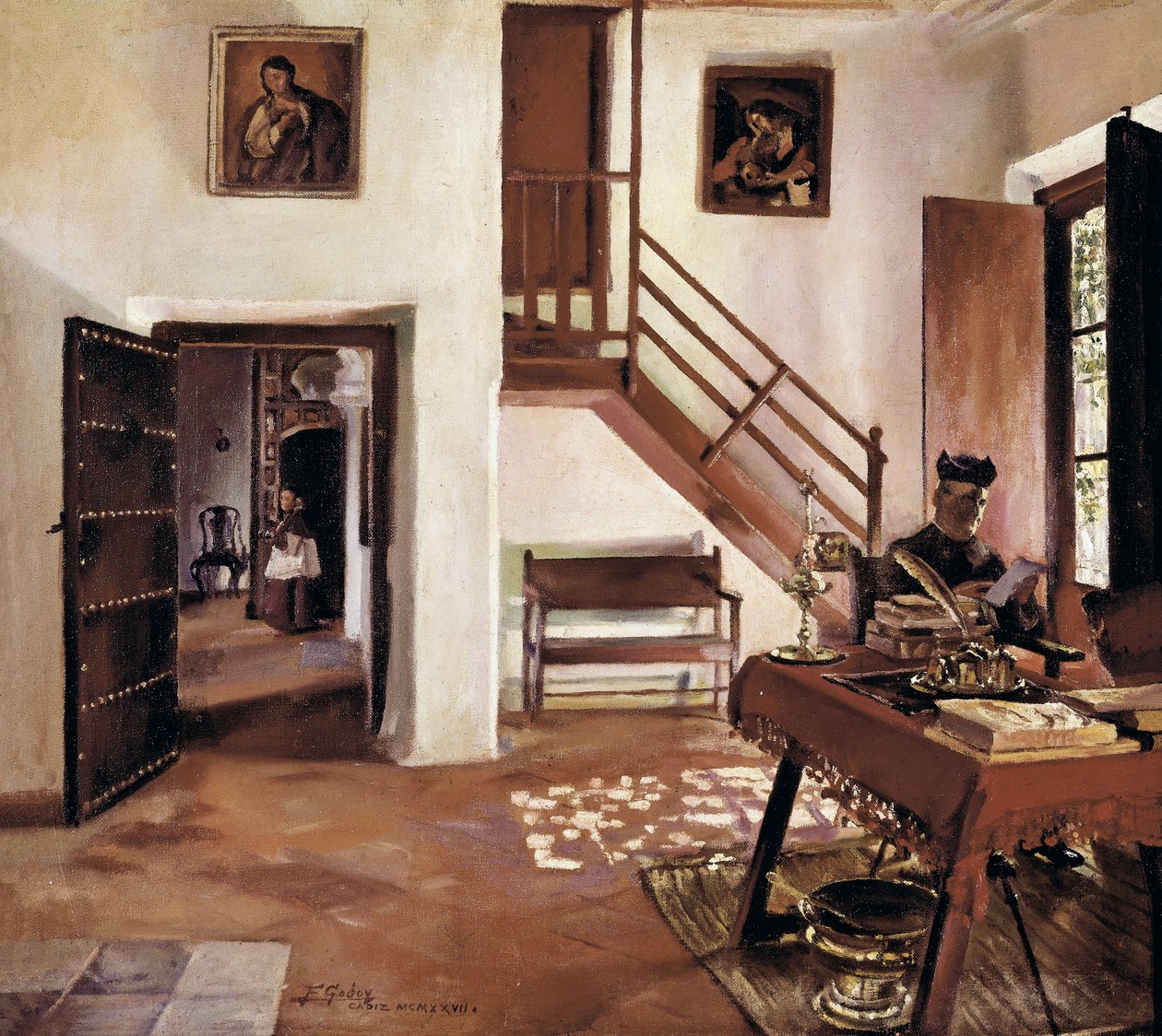 داخل دير Capuchin (رسم بواسطة فيديريكو جودوي وكاسترو