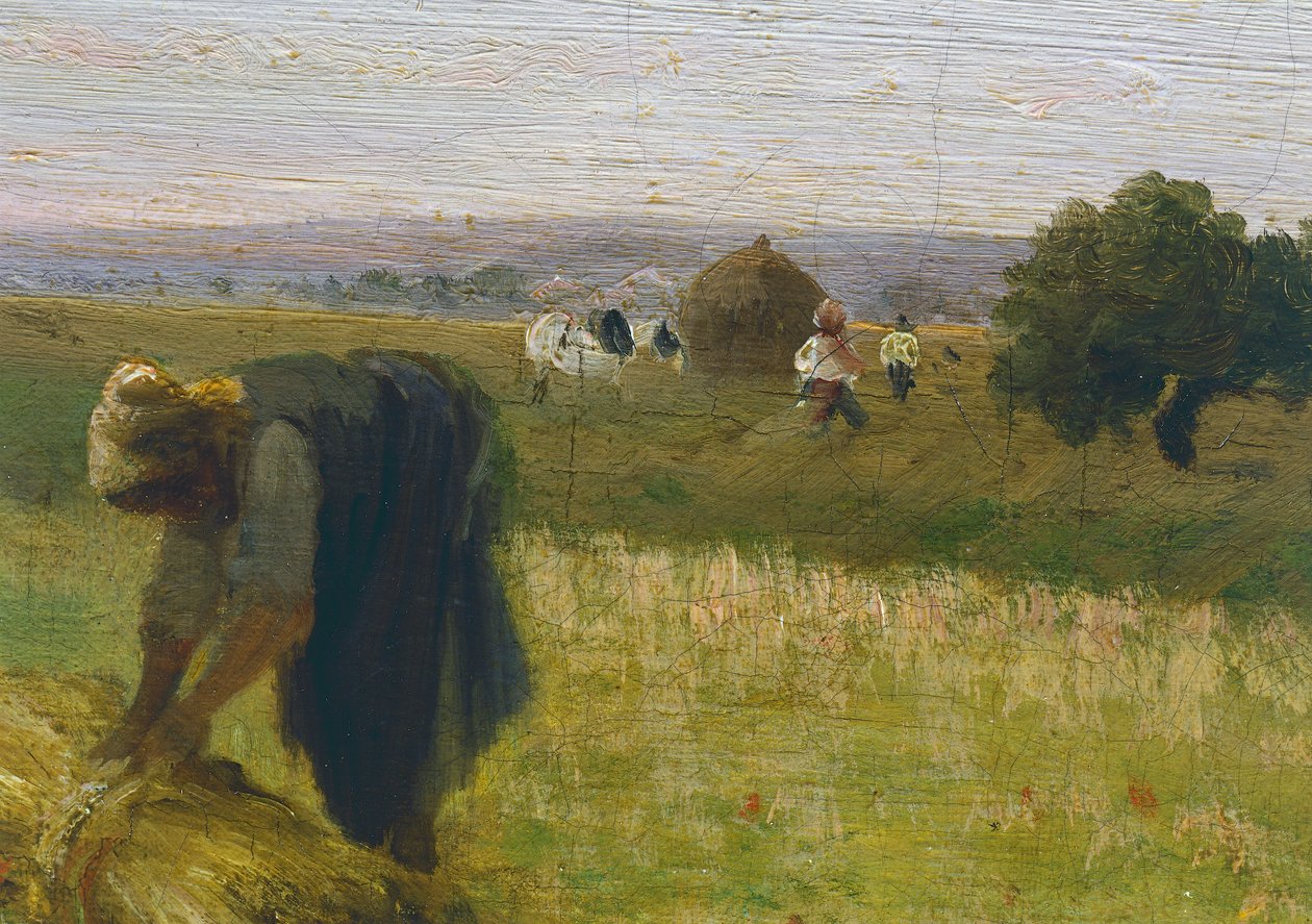 حصاد ، لوحة لفيديريكو روسانو (1835-1912) ، زيت على قماش ، 65 × 80 سم ، التفاصيل بواسطة فيديريكو روسانو