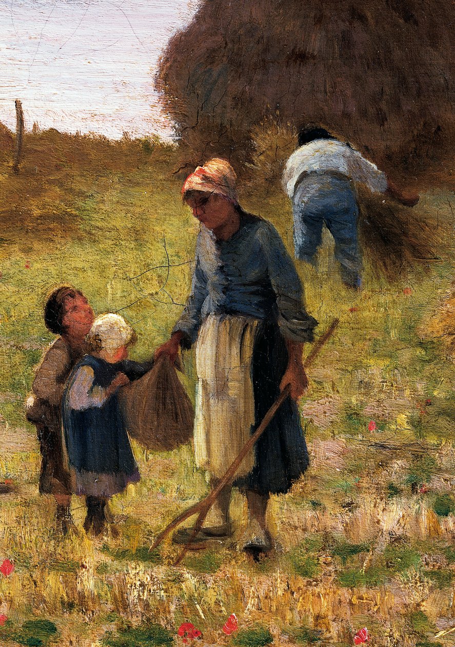 حصاد ، لوحة لفيديريكو روسانو (1835-1912) ، زيت على قماش ، 65 × 80 سم ، التفاصيل بواسطة فيديريكو روسانو