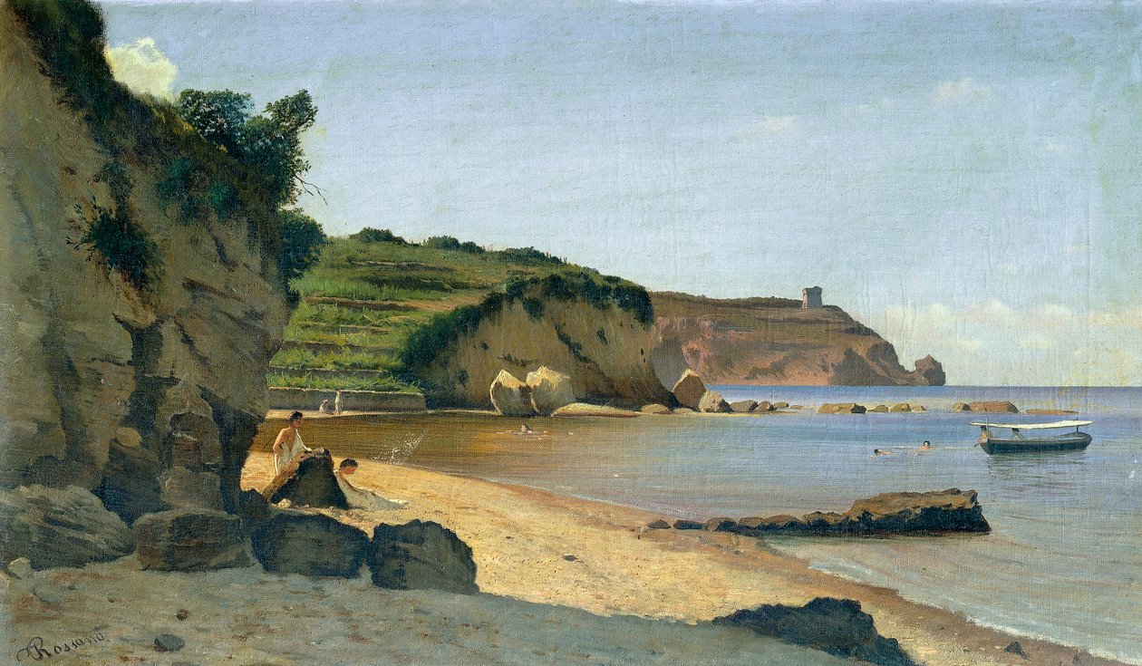 المارينا الجنوبية ، بواسطة فيديريكو روسانو (1835-1912) ، زيت على قماش ، 34x59 سم. بواسطة فيديريكو روسانو