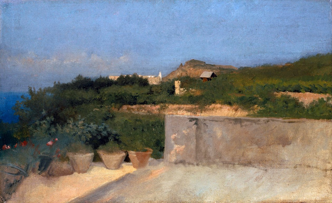 شرفة في ريسينا ، بواسطة فيديريكو روسانو (1835-1912) ، زيت على قماش ، 33 × 53 سم بواسطة فيديريكو روسانو