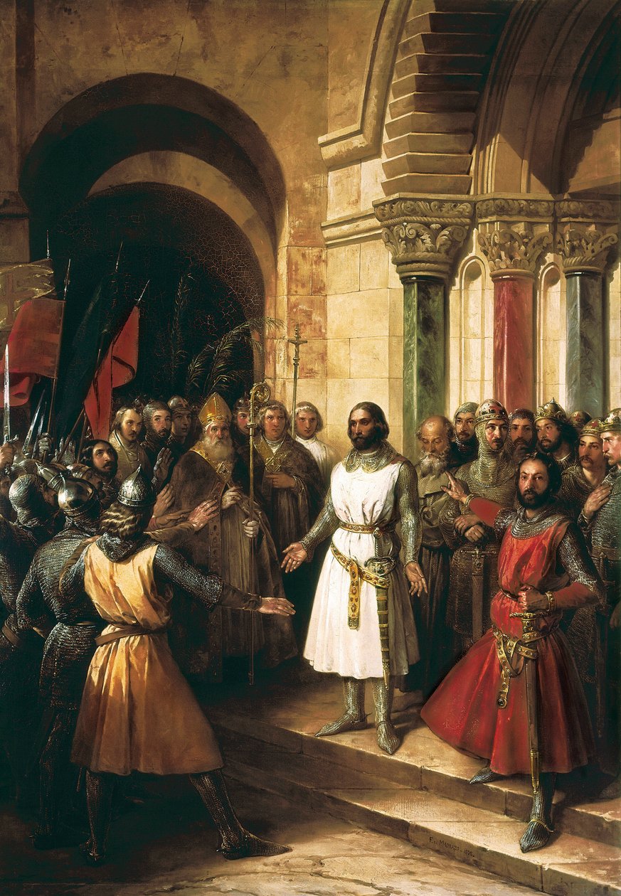 انتخب Godefroy de Bouillon ملكًا على القدس في 23 يوليو 1099 - 1839 بواسطة Federico de Madrazo y Kuntz