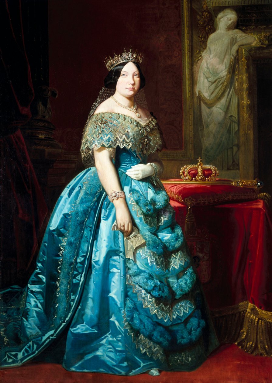 صورة لإيزابيلا الثانية ملكة إسبانيا (إيزابيلا من بوربون أو إيزابيل دي بوربون بواسطة Federico de Madrazo y Kuntz