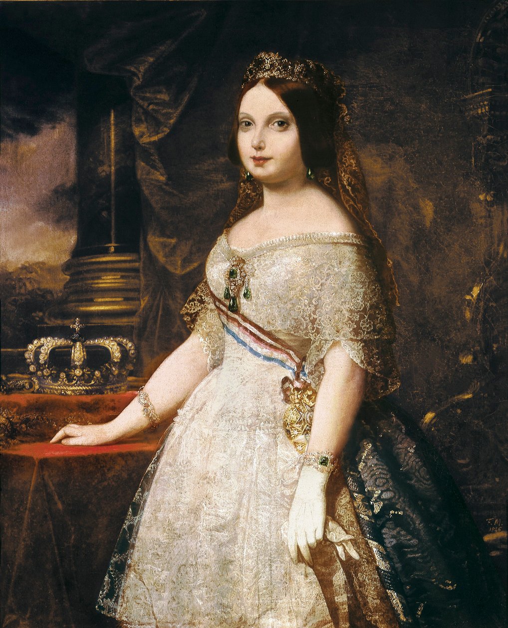 ملكة إسبانيا إيزابيلا الثانية (إيزابيلا من بوربون) (إيزابيل الثانية من بوربون ، 1830-1904) لوحة لفيديريكو مادرازو بواسطة Federico de Madrazo y Kuntz