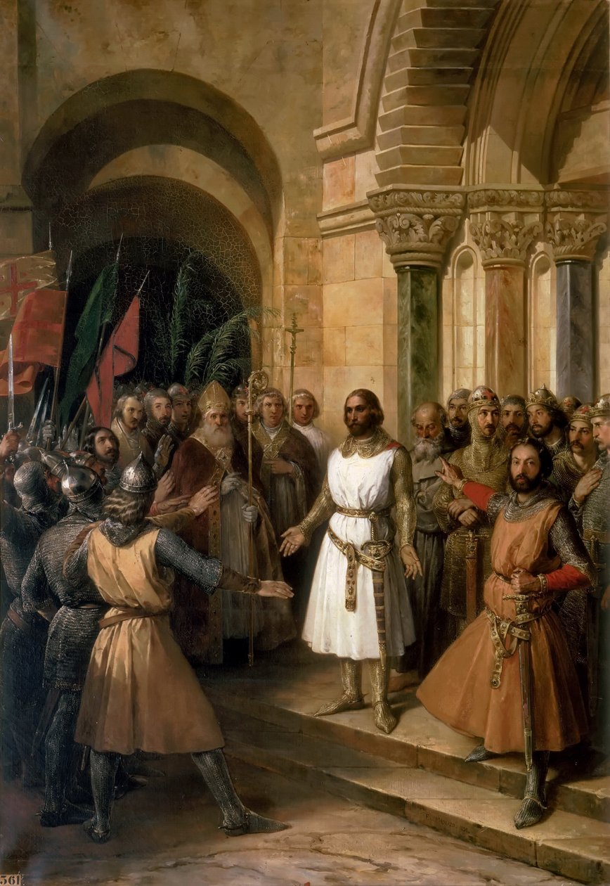 انتخاب جودفري بويلون ملكًا للقدس في 23 يوليو 1099 بواسطة Federico de Madrazo y Kuntz