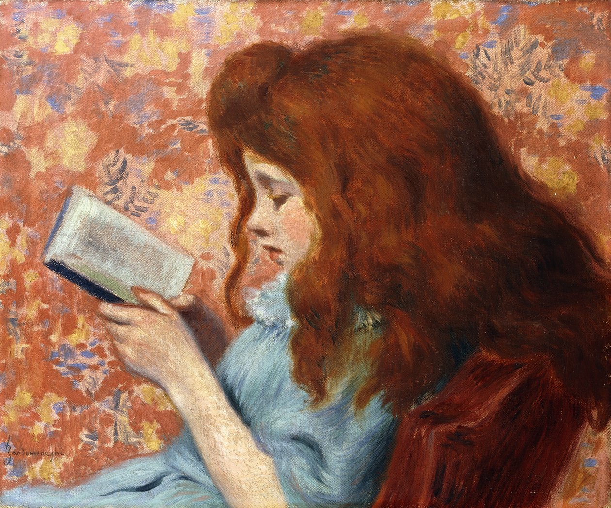 فتاة صغيرة تقرأ ، بواسطة Federigo Zandomeneghi