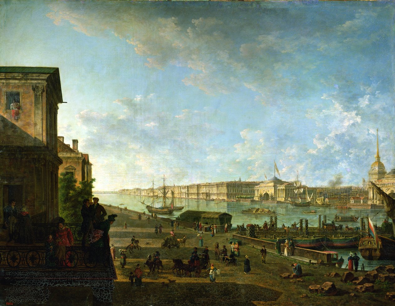 الأميرالية وقصر الشتاء ينظر إليها من الكلية العسكرية ، 1794 بواسطة فيدور ياكوفليفيتش أليكسيف