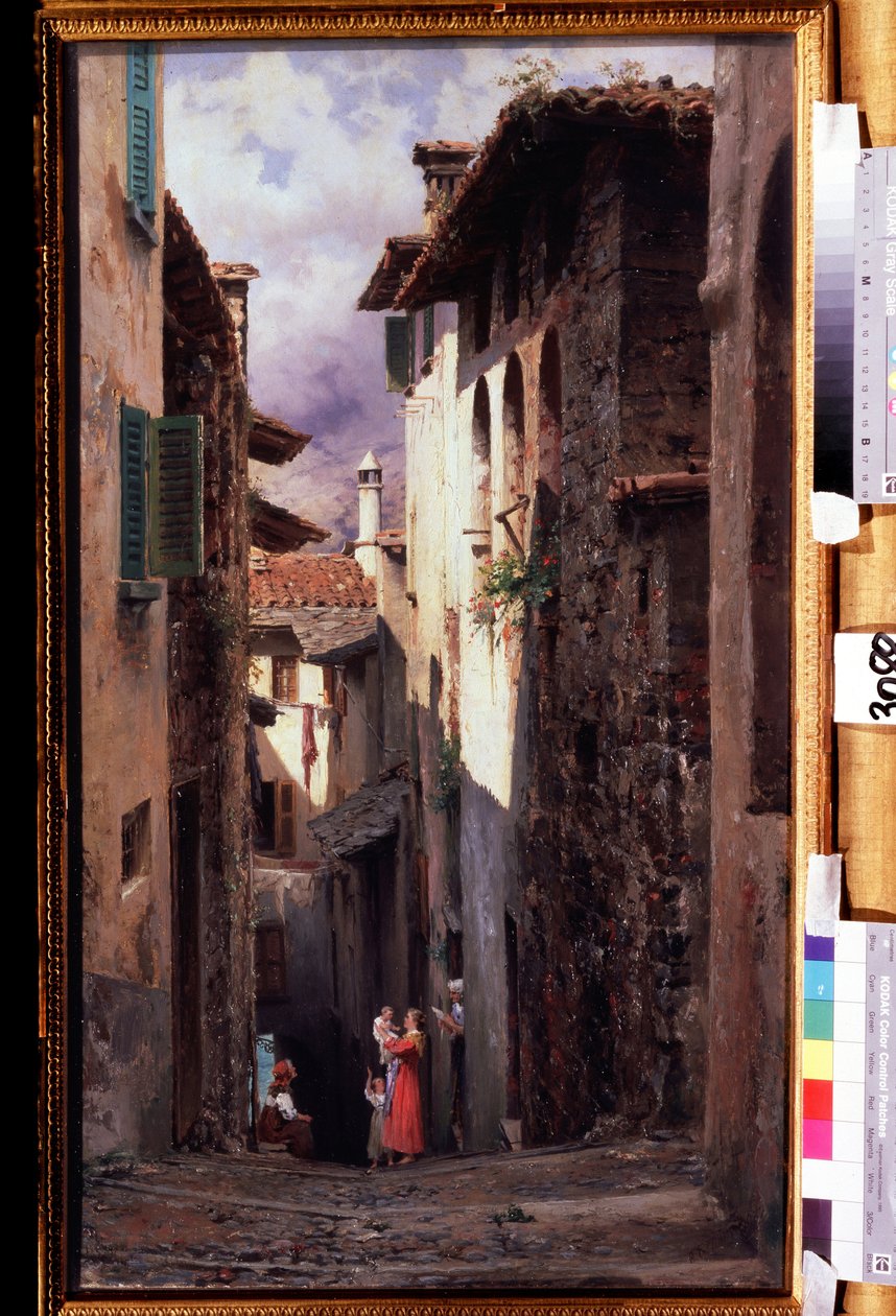 "" Scene de rue a Bellagio en Italie "" Peinture de Feodor Andreyevich Bronnikov (1827-1902) 1875 State Tretyakov Gallery ، Moscou بواسطة فيدور أندرييفيتش برونيكوف