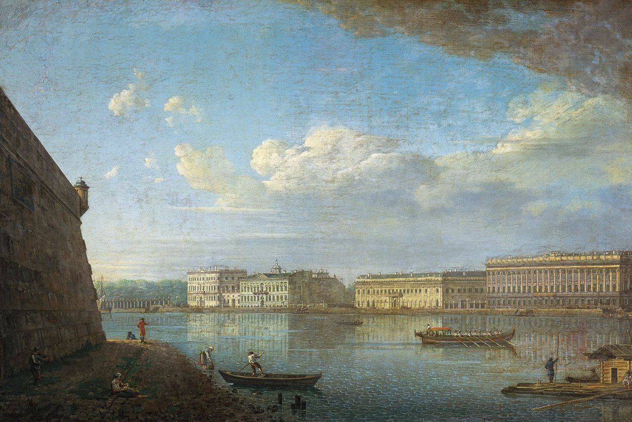 جسر السد كما رأينا من قلعة بطرس وبولس ، 1794 بواسطة فيدور ياكوفليفيتش أليكسيف