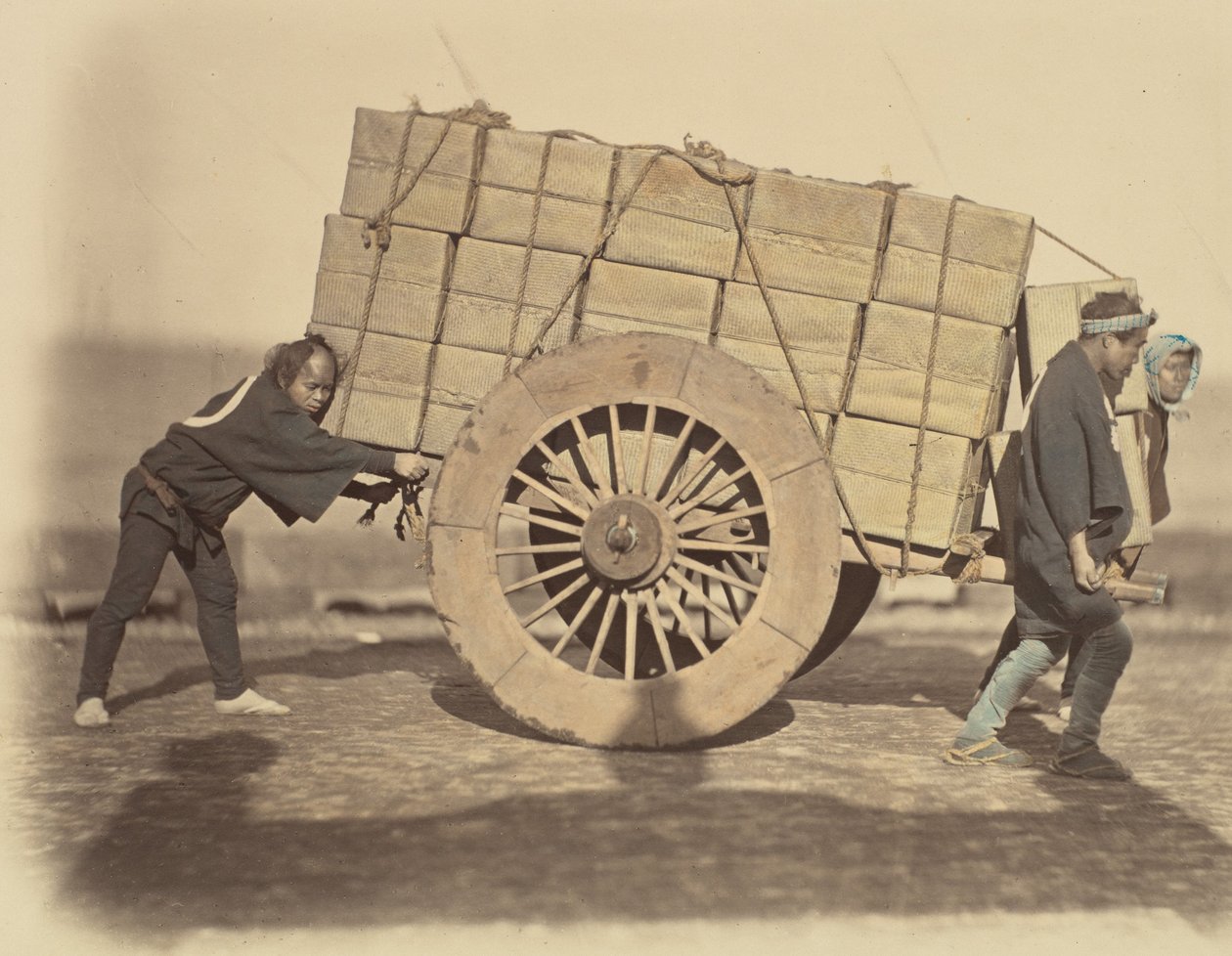 Shariki ، أو Coolies دفع العربة ، كاليفورنيا. 1860. بواسطة فيليس بيتو