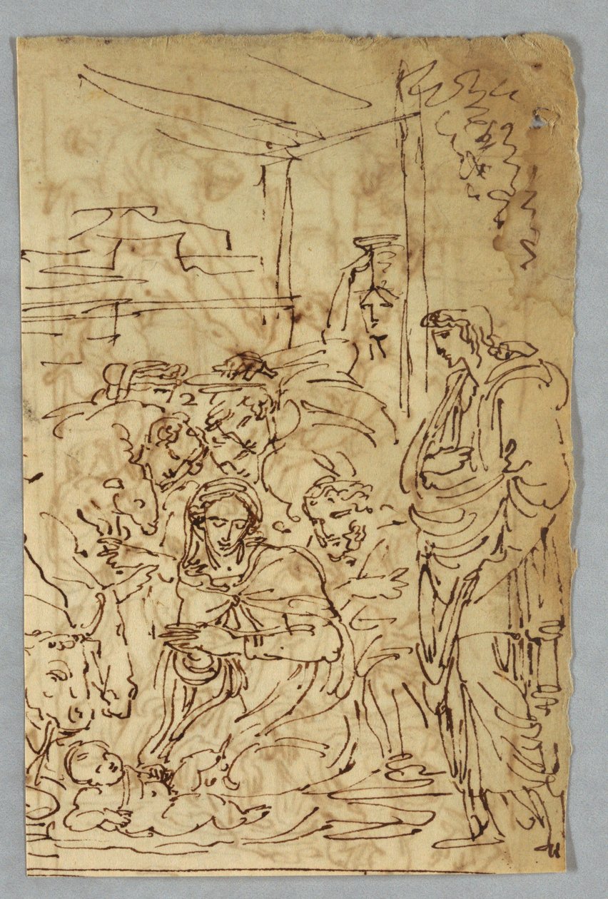 عبادة الرعاة. اركانجل سانت ميخائيل بعد رافائيل ؛ سانت مارغريت بعد رافائيل ؛ Aloof de Wignancourt بواسطة Caravaggio ؛ بوتي. دراسة الطوفان فيرسو: التصرف بعد فولتيرا ؛ سانت سيسليا بعد رافائيل. جزء من زواج هنري الرابع إلى ... بواسطة فيليس جياني