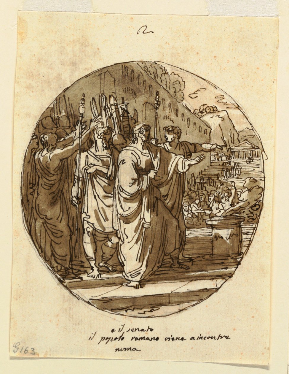 تصميم السقف لـ Numa Pompilius مرحبًا بكم في روما بعد انتخابه ، Numa Pompilius Hall ، Palazzo Milzetti ، Faenza بواسطة فيليس جياني