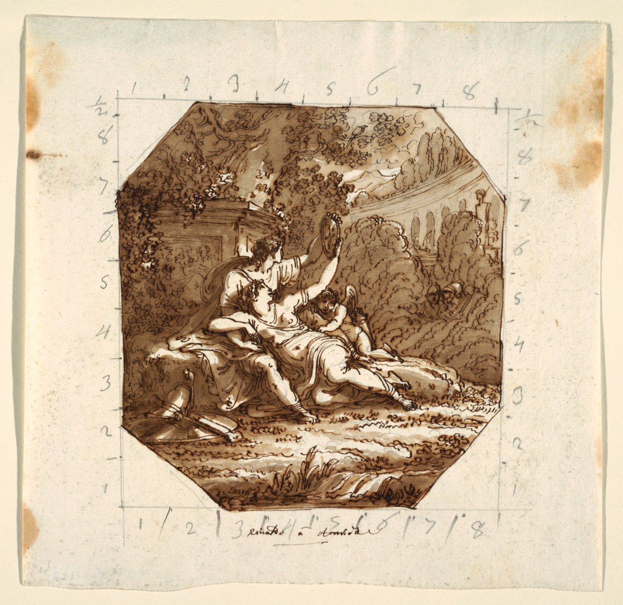 تصميم السقف مع Rinaldo و Armida ، Palazzo Milzetti ، Faenza بواسطة فيليس جياني