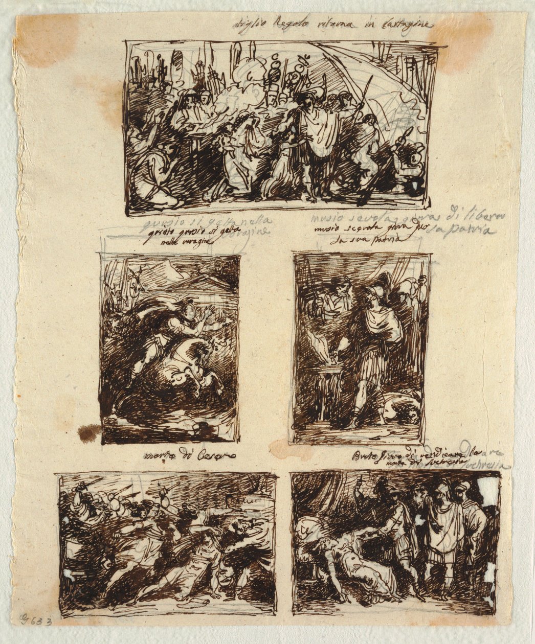 تصميم للزخارف المختلفة بما في ذلك Coriolanus at the Walls of Rome بواسطة فيليس جياني