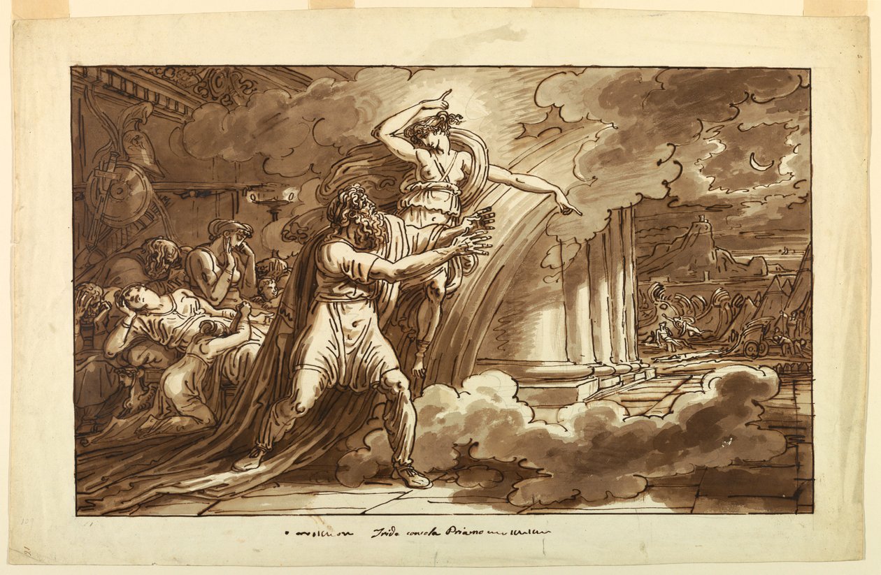 رسم، أيريس تشجع بريام على التماس جثة هكتور من أخيل، 1810-20 بواسطة فيليس جياني