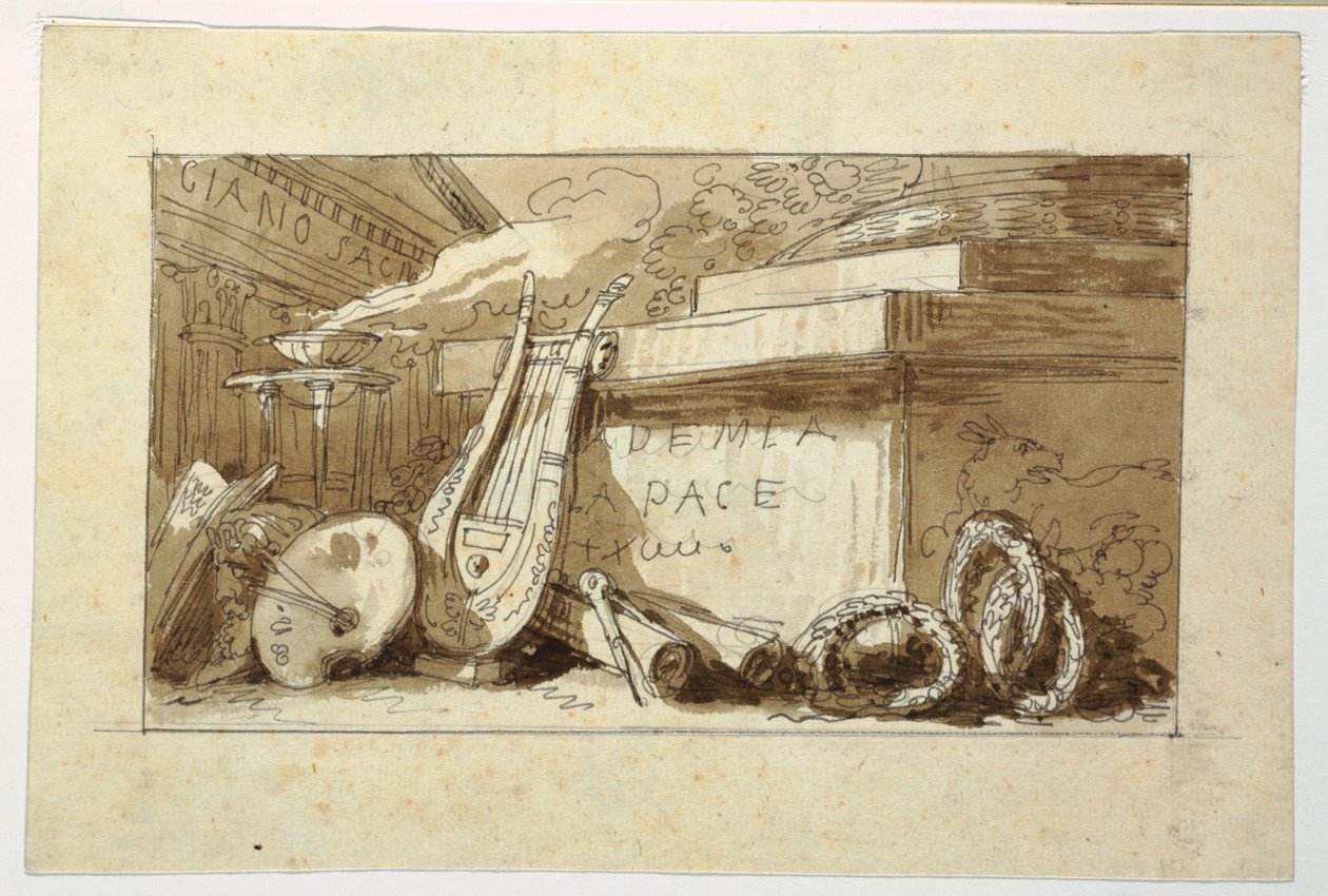 رسم، نصب تذكاري لأكاديمية ديلا بيس، 1810-1820 بواسطة فيليس جياني