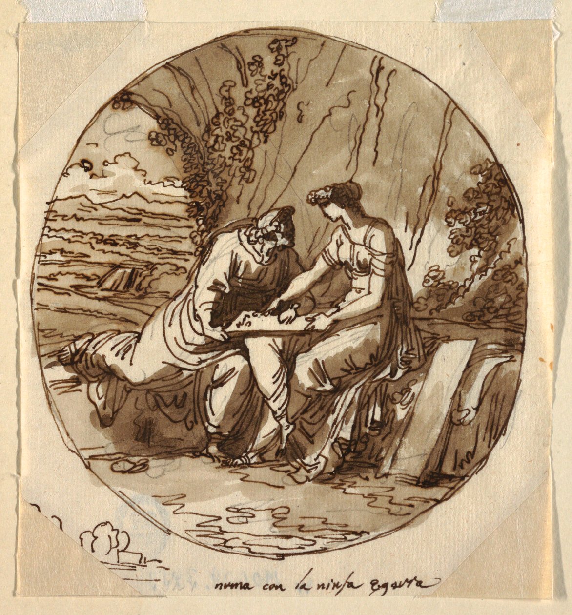 Numa Pompilius and Egeria، Sala di Numa Pompilius، Palazzo Milzetti، Faenza بواسطة فيليس جياني