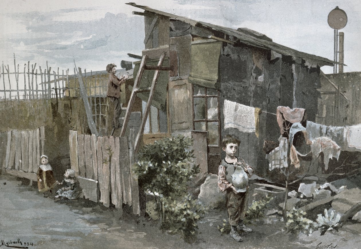 الفقر في باريس: The Passage Gergovie ، 1884 بواسطة Felicien baron de Myrbach Rheinfeld