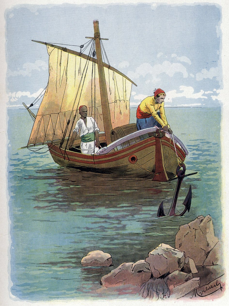 روبنسون كروزو يهرب من الاسر. بواسطة Felicien baron de Myrbach Rheinfeld