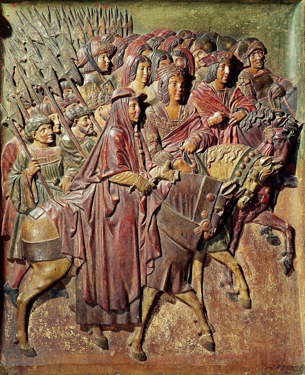 نقش يصور مدخل الملك فرديناند الثاني (1452-1516) لأراغون والملكة إيزابيلا الأولى (1451-1504) من قشتالة في غرناطة (خشب) بواسطة فيليبي بيغارني أو فيجارني