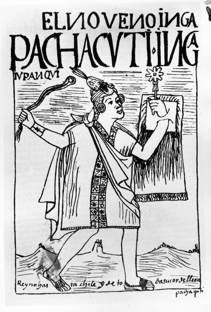 Pachacuti Inca ، تاسع إنكا سابا بواسطة فيليبي هوامان بوما دي أيالا