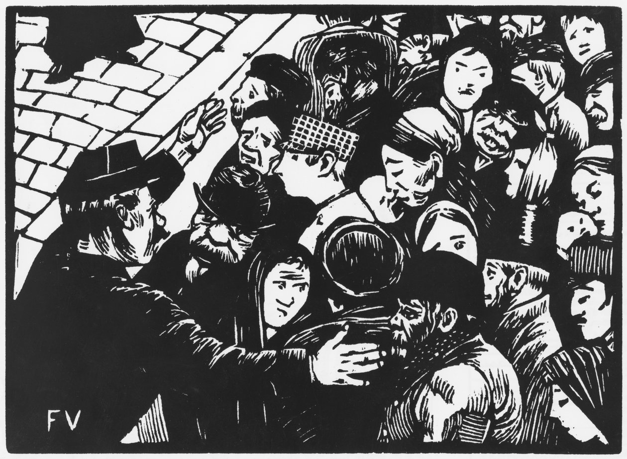حشد باريس ، 1892 بواسطة فيليكس إدوارد فالوتون