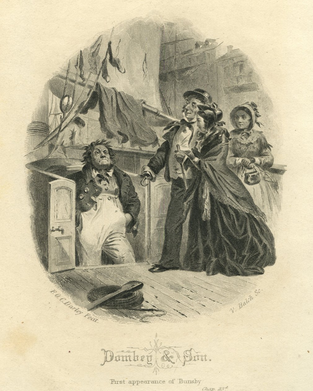 Dombey und Son: أول ظهور لـ Bunsby ، نقشها Vistus Balch (1799-1884) بواسطة فيليكس أوكتافيوس كار دارلي