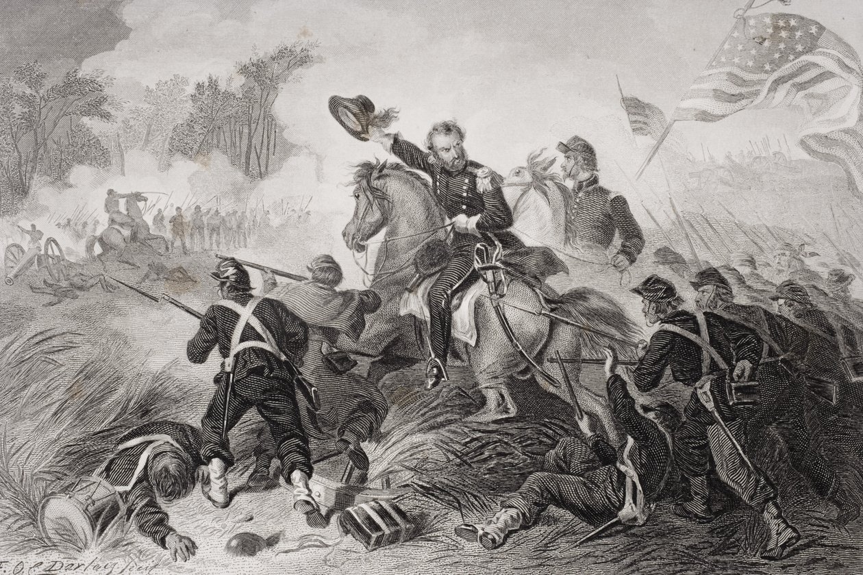 تهمة الجنرال ليون (1818-1861) في معركة ويلسون كريك ، ميسوري ، 1861 بواسطة فيليكس أوكتافيوس كار دارلي