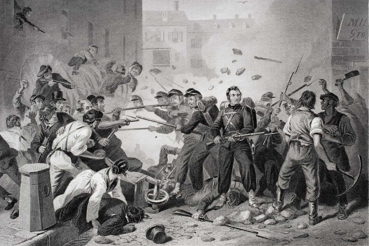 ميليشيا ماساتشوستس تمر بالتيمور ، بنسلفانيا ، 1861 بواسطة فيليكس أوكتافيوس كار دارلي