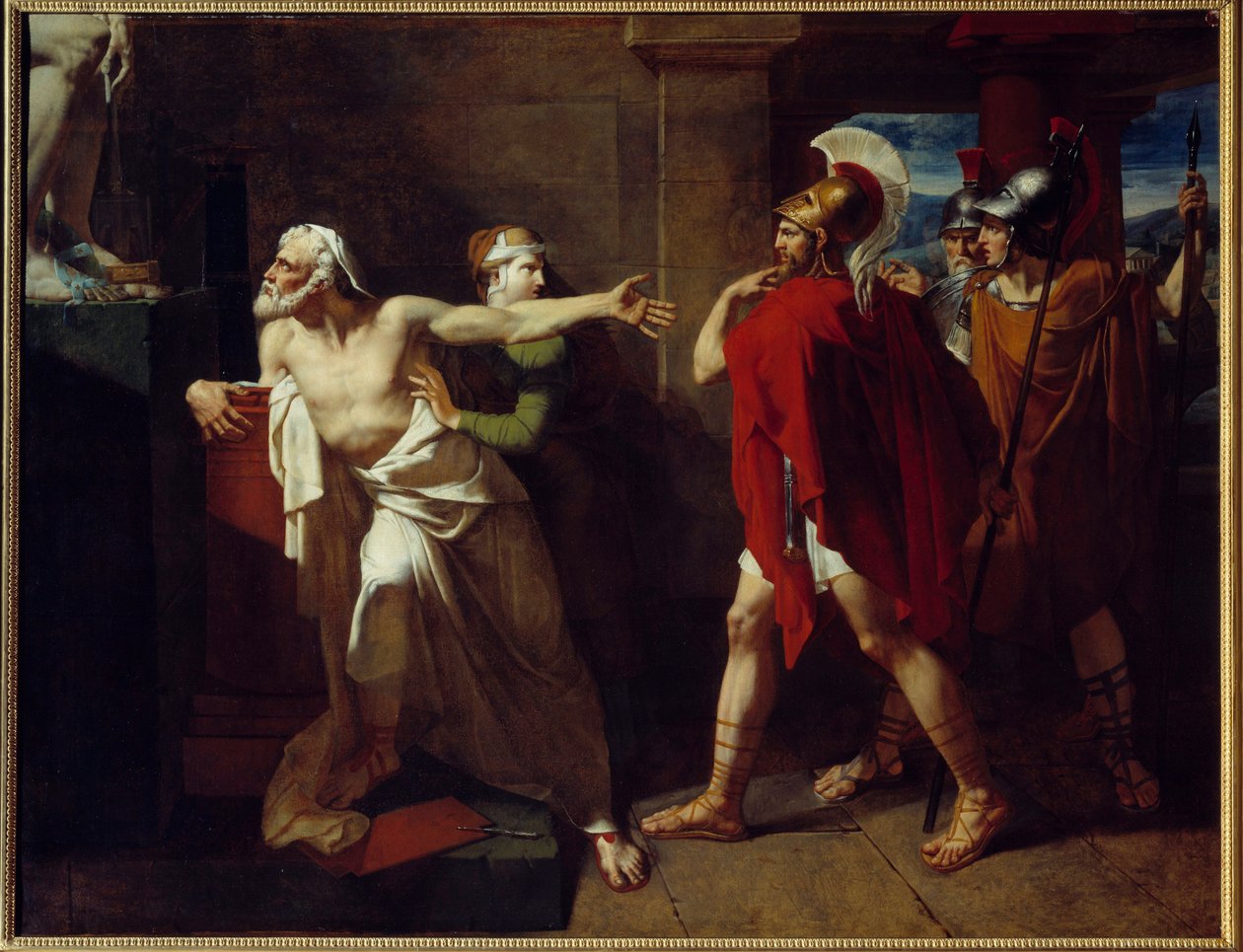 The death of Demosthene Athenian politician. Refuge in the temple of Poseidon located on the island of Calaurie, off the Argolide, Demostene is approached in the temple by a denomous Archias who wants to attract Demostene out of the sacred enclosure by pro بواسطة فيليكس بويسيلير