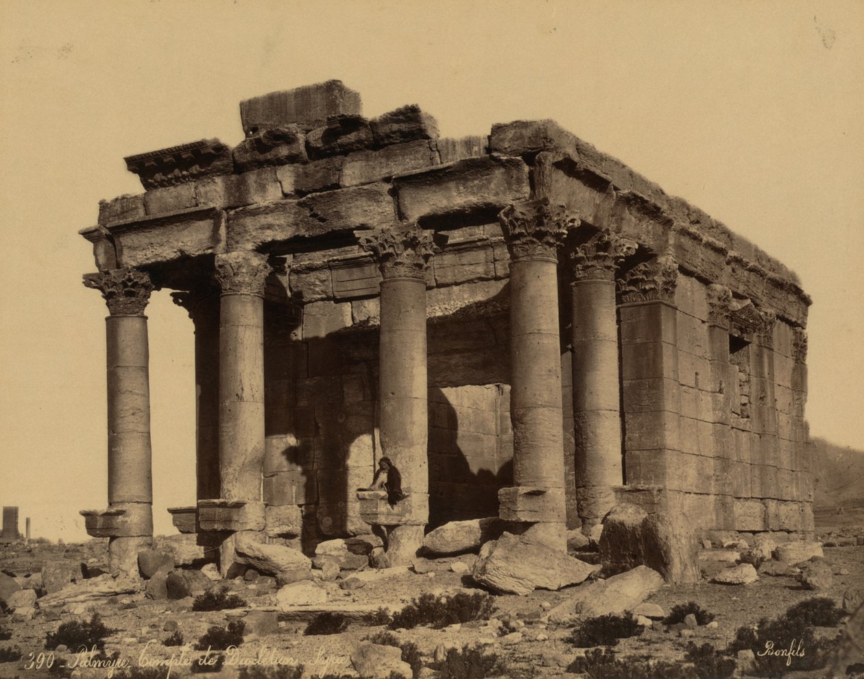 معبد بل أو بعل شمين ، تدمر ، ج. 1875 (صورة) بواسطة فيليكس بونفيس