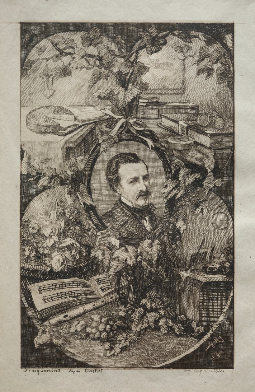 واجهة للأعمال الجديدة من Champfleury ، أصدقاء الطبيعة: صورة من Champfleury ، 1859. بواسطة فيليكس براكيموند