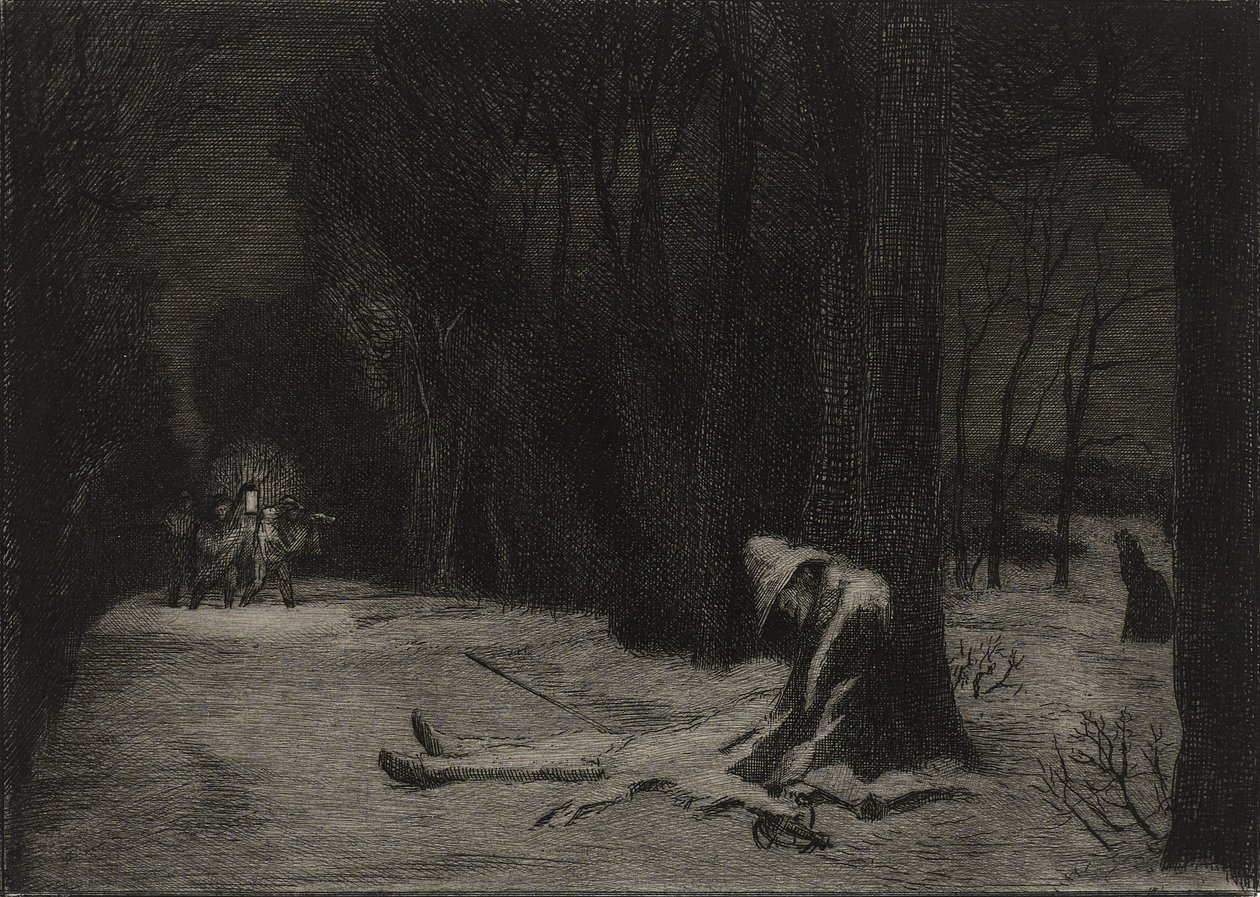 La Mort de Matamore (etching) بواسطة فيليكس براكيموند