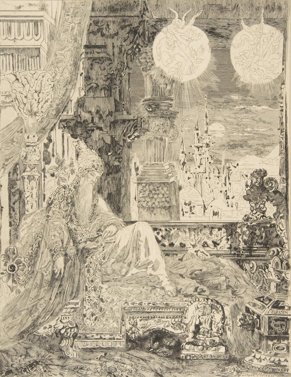 حلم ساكن مغولي ، 1886. بواسطة فيليكس براكيموند