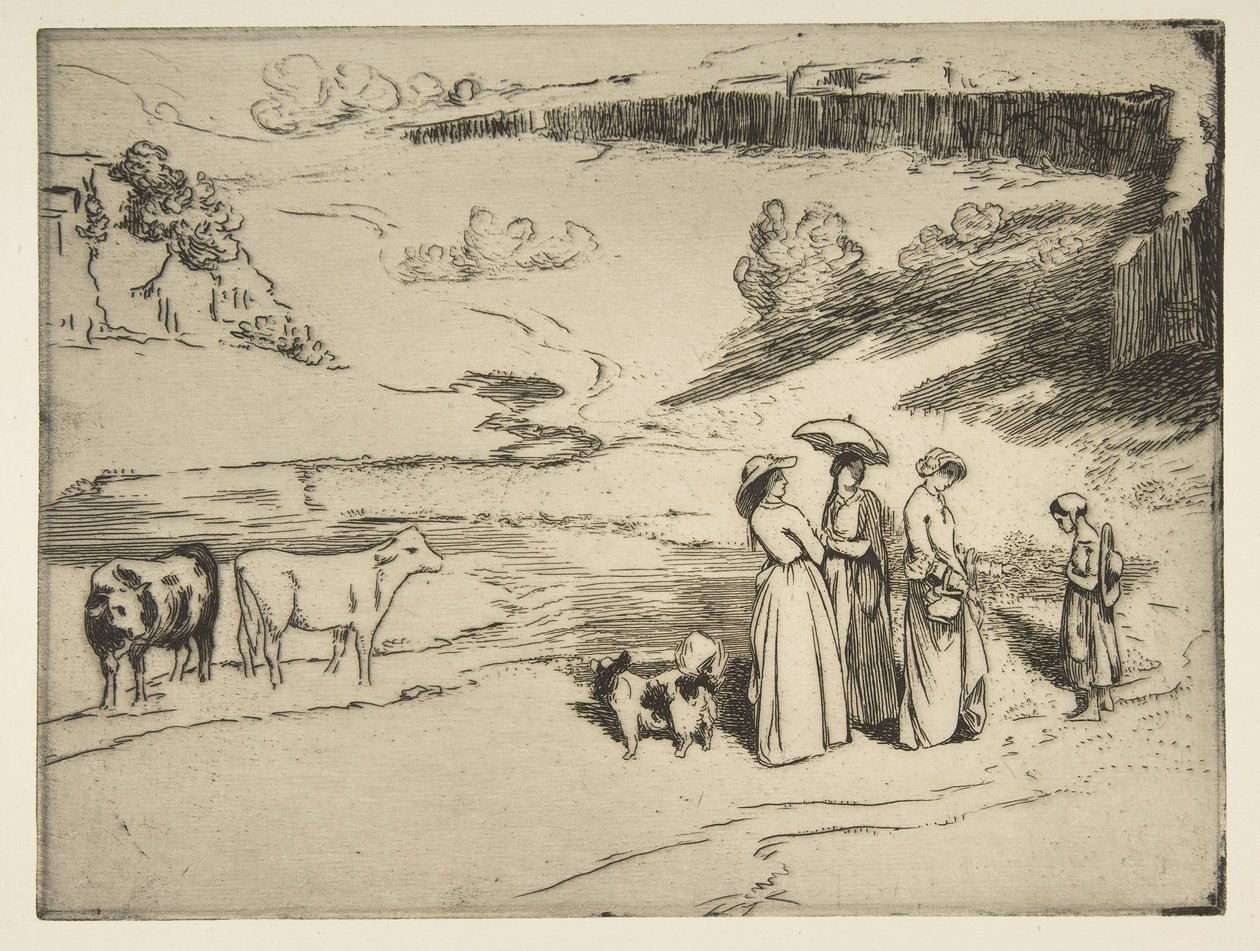 قرية Les Demoiselles du ، 1869. بواسطة فيليكس براكيموند